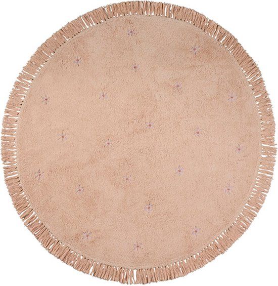 Tapis Petit Vloerkleed Rond - Nora Flower Ø130cm - Print - Katoen