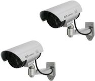 Maclean Dummy camera met knipperende LED IR1100 S IR voor buiten, zilver, 2 stuks