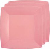 Santex Feest gebaksbordjes - roze - 10x - karton - 18 cm - vierkant