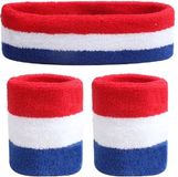 Go Go Gadget Zweetband set - 3-delig - 1 hoofdband + 2 polsbandjes - WK - Nederlandse vlag