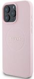 GUESS Backcover Geschikt voor Apple iPhone 16 Pro met korrelige textuur MagSafe, Roze