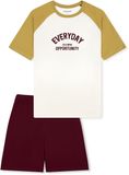 SCHIESSER Nachtkledij ' Teens Nightwear ' kaki / bordeaux / offwhite