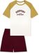 SCHIESSER Nachtkledij ' Teens Nightwear ' kaki / bordeaux / offwhite
