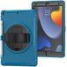 Hoes iPad Hoes voor iPad 10,2 inch 9/8/7 gen (2019/2020/2021) met pensleuf, stootvaste antislip beschermhoes met draaibare houder handlus, lichtblauw