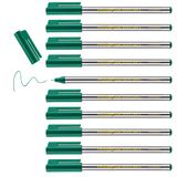 edding 88 - fineliner - groen - 10 stiften - ronde punt 0,6 mm - dunne viltstift voor fijn en precies schrijven, accentueren, tekenen - voor kantoor, school en thuis