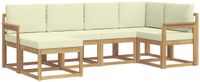 vidaXL Buiten bankenset 6 st Wit en crèmekleurig Polyester