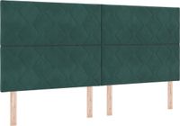 vidaXL LED Boxspringbed Donkergroen 200 x 200 cm Fluweel