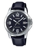 Casio MTP-V004L-1B Herenhorloge Analoog Leer Zwart