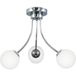 Kik Plafonnier, Lustre, chromé, abat-jour en verre, boule blanche, Kik 13-542