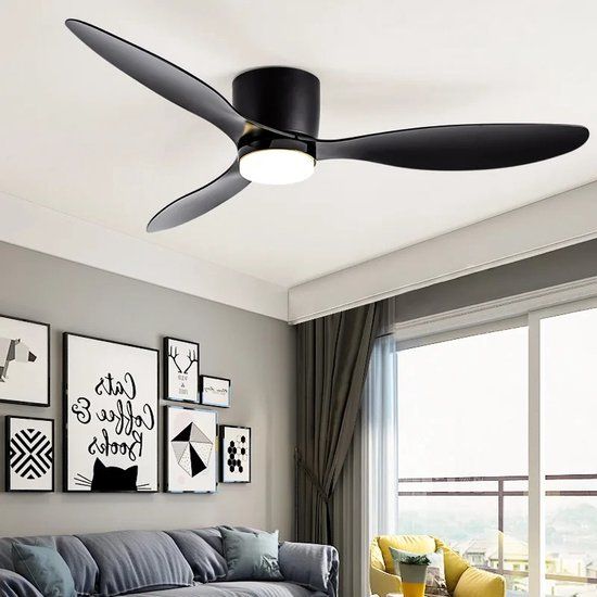 Naamloos Ylumen Brezza Plafondventilator 132 cm met LED - Zwart
