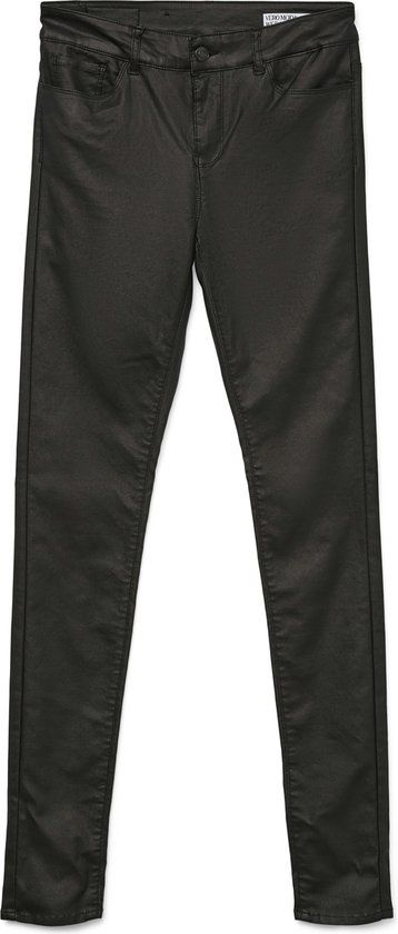 VERO MODA VMSEVEN NW SS SMOOTH COATED PANTS NOOS - Black - S/32