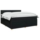 vidaXL Boxspringbed met matras met hoofdeinde Zwart 140 x 200 cm Stof