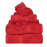 Premium kwaliteit 900 gram Egyptisch katoen 6-delige toiletset P, rood, 6 stuks