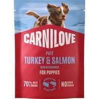 Carnilove Pouch Puppy Kalkoen, Zalm met Blauwe Bessen