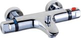 Thermostatic valve - Shower valve for wall mounting - Constant temperature of 38°C - Anti-scald protection - Double handle - Brass valve core - Flow control - Silver