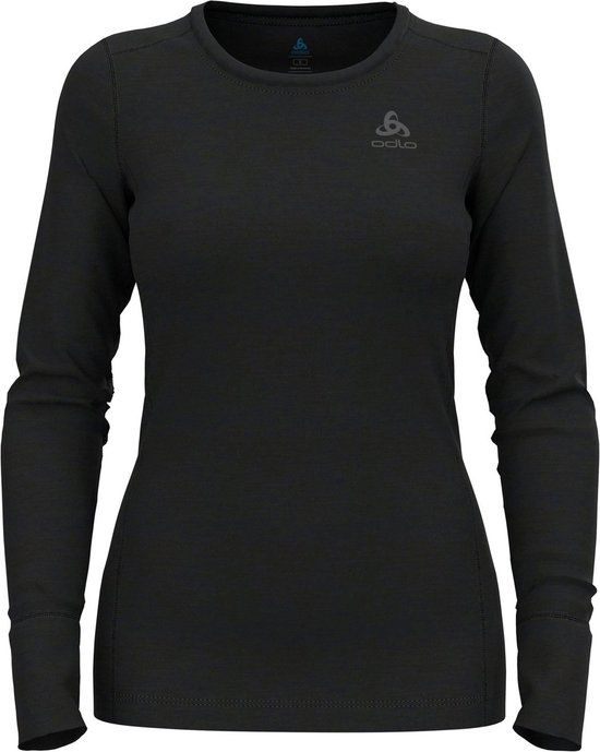 Odlo Natural Merino 200 Crew Neck LS Thermoshirt Dames - Maat L - Zwart