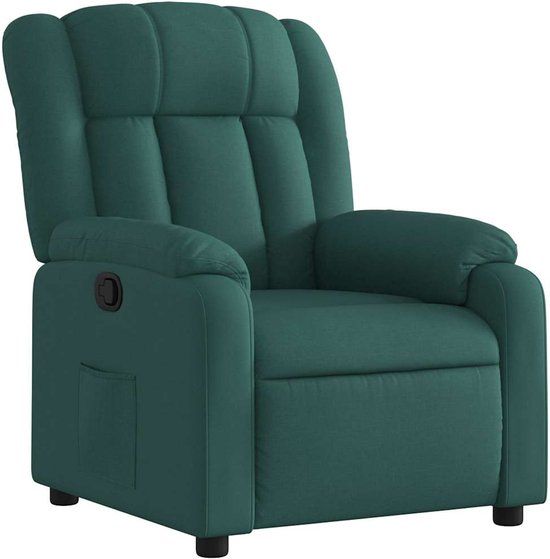 vidaXL Fauteuil verstelbaar stof donkergroen