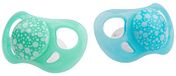 Twistshake 2x 0-6 Maanden Spenen Orthodontisch Ademend, Ultra Zacht Fopspeen voor Babys met Gevoelige Huid, Borstachtige, BPA Vrij, Pastel Blauw/Groen