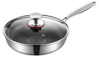 Casserole en acier inoxydable avec couvercle et revêtement antiadhésif
