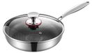 Casserole en acier inoxydable avec couvercle et revêtement antiadhésif