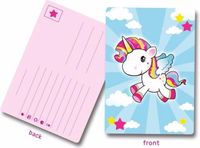 Folat Unicorn 32x Uitnodigingskaartjes met eenhoorn print voor uw kinderfeestje - Feestartikelen unicorn thema