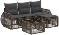 vidaXL Tuinbank - Set - 5-delig - Grijs en Donkergrijs - Polywood