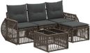 vidaXL Banc de jardin - Set - 5 pièces - Gris et Gris foncé - Polywood