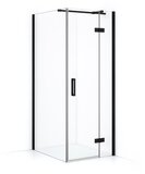 Maxaro Douchecabine Diamond 90x80cm 8mm Helder Veiligheidsglas Mat Zwart met Draaideur