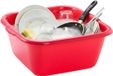 Plasticforte huishoud teil - afwasbak - vierkant - kunststof - 14.5 liter - 41 x 38 x 16 cm - Rood