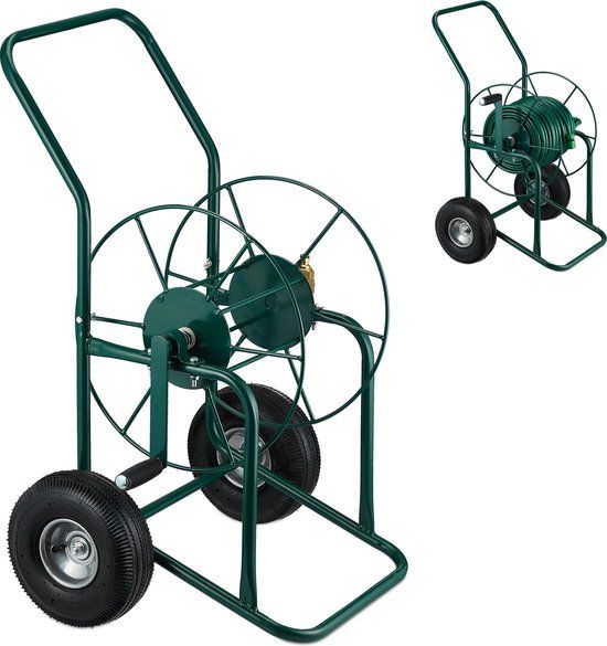 Relaxdays Slangenwagen Zonder Slang - Groen - 50m Capaciteit
