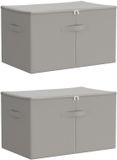 vidaXL Boîte de rangement 2 pcs tissu non-tissé 60 x 43 x 35 cm 90,3 l gris
