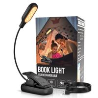 Detepo LED Boeklamp - Draadloos - USB Oplaadbaar - Met Klem - Verstelbaar - Zwart