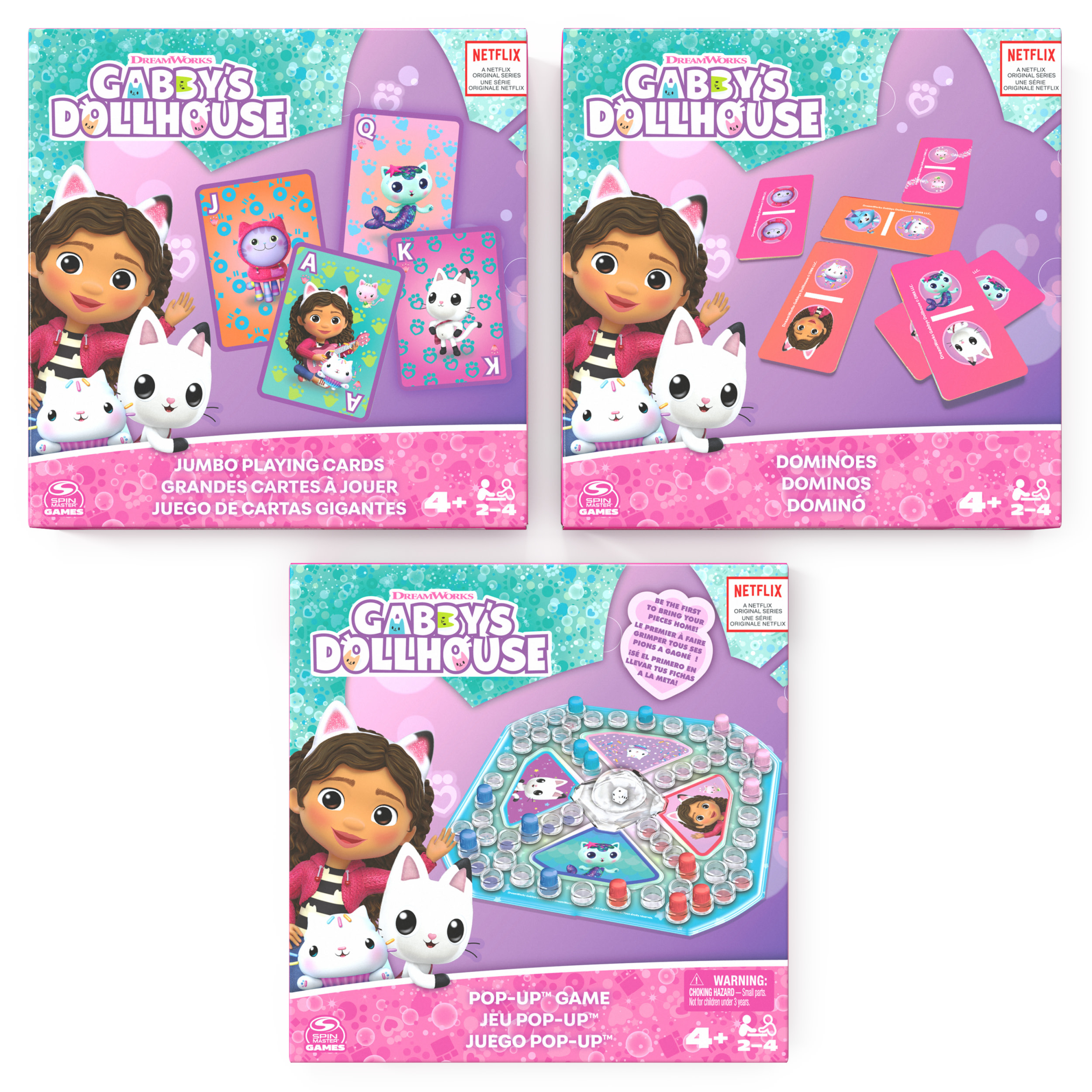 Spin Master Gabby&#39;s Poppenhuis - Spellen &amp; Puzzel Pakket - PopUp Spel, Kaartspel, Domino&#39;s