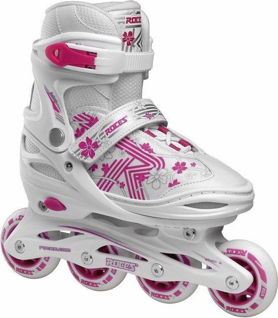 Roces Jokey 3.0 Kids Inlineskates - Wit/Roze - Maat 34-37