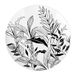 GENEVIEVE LETHU 536131 plat bord van porselein, wit, Ø 26,5 cm, collectie plantaardige schetsen, zwart