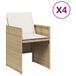 vidaXL Fauteuils de jardin 4 pièces avec coussins polyrotin acier crème blanc