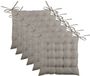 Stof Textile stoelkussen BEA - 6x - beige - 40 x 40 x 4 cm