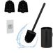Merkloos Relaxdays WC-borstel met houder - hangend - plakstrip - zwart