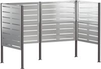 vidaXL Écran de poubelle 167 x 85 x 113 cm Acier galvanisé argent