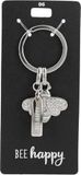 Depesche 0013720.06 Glamour metalen sleutelhanger met bijen, sleutelhanger en liefdesboodschap om cadeau te geven