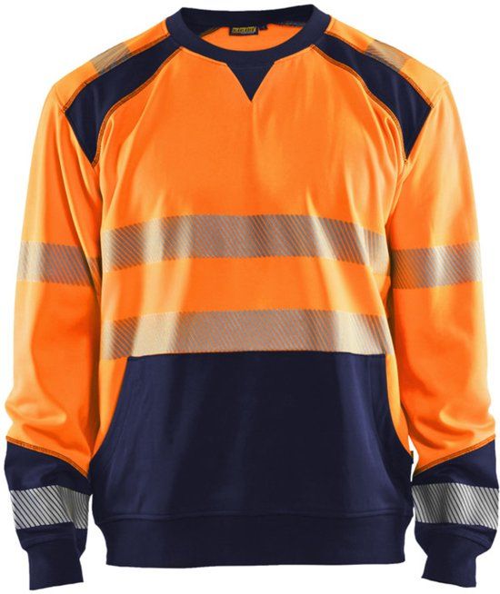 Blåkläder Sweatshirt High Vis 3541-2528 - High Vis Oranje/Marineblauw - XXL