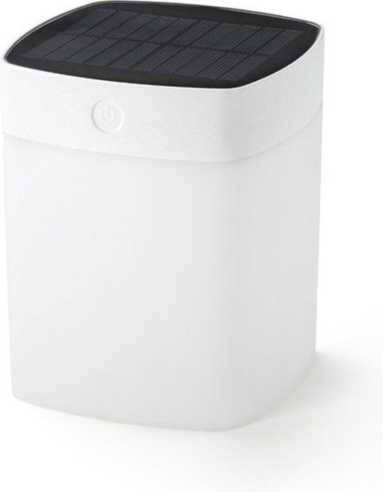 Konstsmide Assisi Solar Table Lamp - White - Outdoor - LED - Square