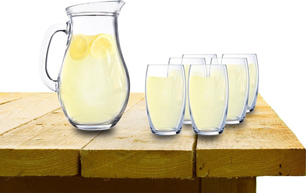 LUMINARC Versailles - Waterglazen/Sapglazen - 6 stuks + Schenkkan - 375 ml