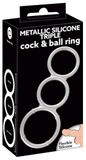 You2Toys Metallic Silicone Triple Ring Silver