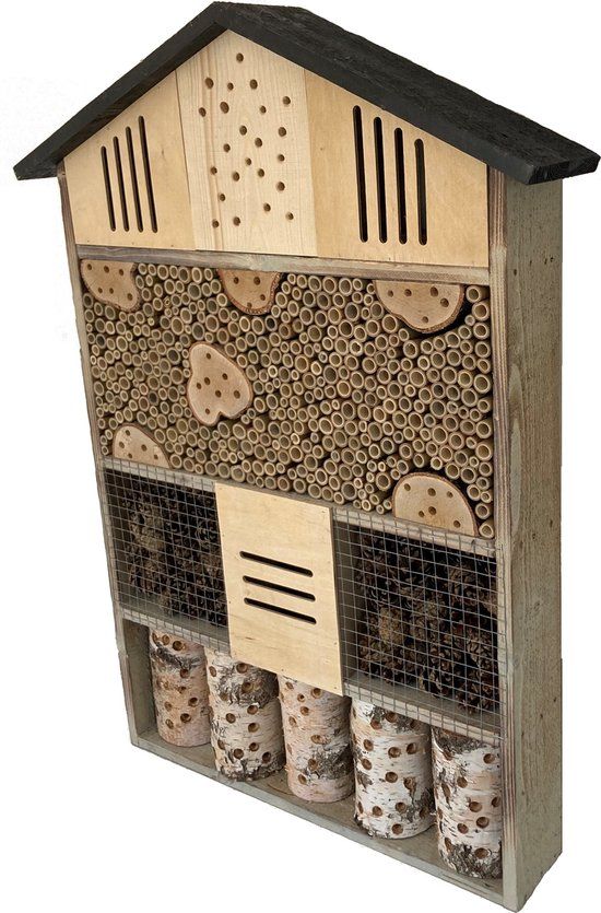 Garden Spirit Groot Insectenhotel 11,5 x 57 x 79 cm Bijen- vlinderhotel