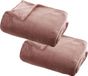 Atmosphera Plaid deken - 2x - oud roze - polyester - 130 x 180 cm - Bankdeken - Fleece plaid
