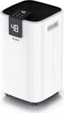 Brandson déshumidificateur électrique, 16 litres par jour, avec compresseur, adapté aux pièces jusqu'à 35 m², mode automatique, fonction séchage linge, réservoir de 2,2 litres, tuyau de vidange, minuterie, blanc-noir
