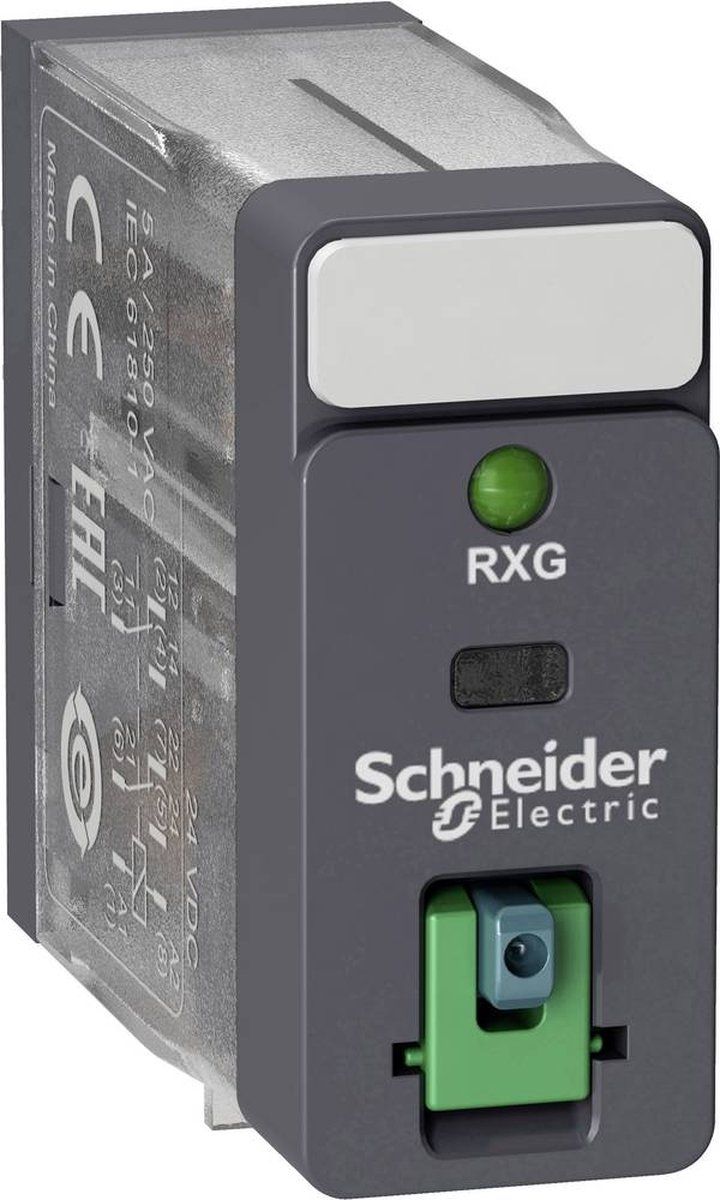 Schneider RXG22BD Interface-relais - 24 VDC - 5 A - met LED - met testknop