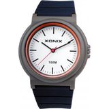 Xonix CAJ-004 Montre Homme - Noir/Gris - Bracelet Silicone - Étanche 10 ATM