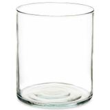 Giftdecor Bloemenvaas - cilinder vorm - transparant glas - 17 x 20 cm - vaas